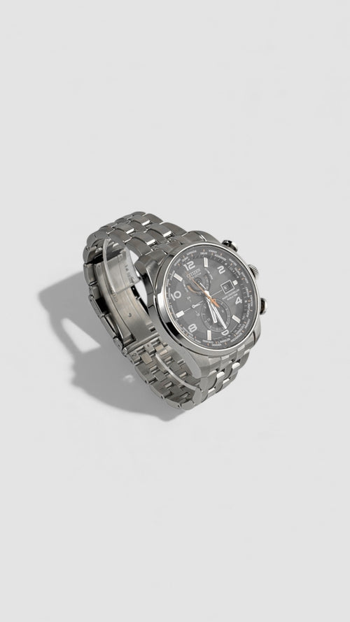 Citizen Eco-Drive Men’s Watch – Stainless Steel, Grey Dial, Chronograph